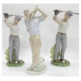 (3) Porcelain Golf Figurines