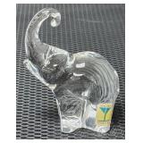 Signed Maleras Swedish Art Glass Elephant