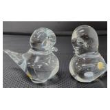 Pair Of Swedish Art Glass Birds