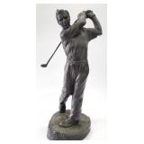 "Straight At It" Cold-Cast Bronze Golf Sculpture