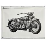 Harley-Davidson JD Motorcycle Poster Measures