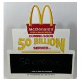 Vintage 1984 McDonalds Countertop Easel Back Sign