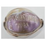 1933 Chicago Worlds Fair Carved Seashell
