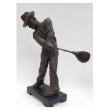 Large Austin Tee-Off Bronze Finish Golf Sculpture