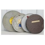 Four Vintage Film Reel Tins