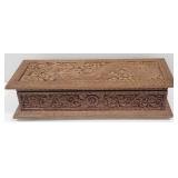 Vintage Carved Wood Dragon Jewelry Box