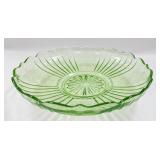 Mayfair Open Rose Uranium Green Depression Bowl