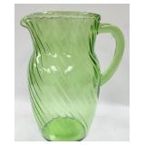 Anchor Hocking Spiral Uranium Depression Pitcher