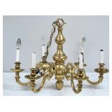 Vintage Brass 6-Light Chandelier