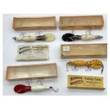 Lot Of 4 Vintage Bomber Water Dog Fishing lures