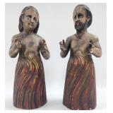 Guatemala Carved Wood Anima Sola Purgatory Figures
