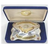 Sport Silver-Plated Eagle Rodeo Belt Buckle In Box