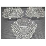 Three Fostoria American Triangle Footed Bowls