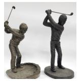 (2) Bronze Finish Golf Figurines By Jeanne Rynhart