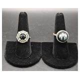 (AD) Sterling Silver Marcasite Rings. Size 7 And