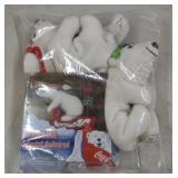(O) Lot of 2 Coca-Cola Polar Bear Stuffed Animals