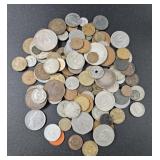 (A) Foreign Coins From Mexico,  Italy, France,