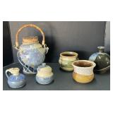 (P) Earthenware Tea Set (Creamer, Sugar Dish,