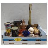 (N) Lot of Glasses and Chalkware Men with Pipes