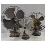 (Q) Vintage Metal Desk Fans of Various Size