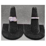 (AD) Sterling Silver Cocktail Rings With Light