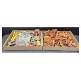 (D) Vintage Toy Lot Includes: Bridge Set, Castle