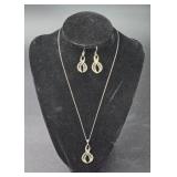 (A) Sterling Silver Necklace With Matching