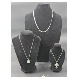 (A) Sterling Silver Necklaces And Pendants.
