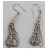 Vintage Sterling Liquid Silver Dangle Earrings