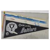 (N) 7 Various Vintage Football Team Pennants
