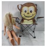 (O) 3 Foot Barbie and Monkey Child