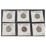 (A) Buffalo Nickels 1923, 1927, 1935, 1936, 1937,