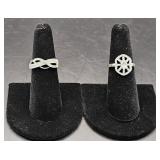 (AD) Sterling Silver Fashion Rings With White