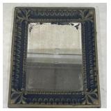 (O) Vintage Square Mirror With Plastic Frame.