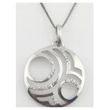 Bentelli Designer Sterling White Sapphire Pendant