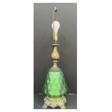 (G) Vintage Green Hollywood Regency Lamp.Both