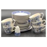 (O) Blue Willow Ironstone England Teacups &