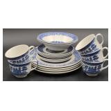 (O) Blue Willow England Teacups w/ Wood & Sons