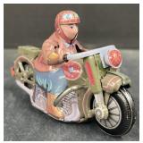 (O) Man On Motorcycle Tin Litho Toy