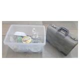 (P) Tote Of Glass And Suitcase