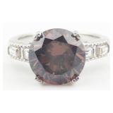Sterling Sangria CZ Old Mine Cut & Sapphire
