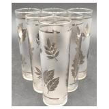 (O) Libbey Silver Leaf Highball Drinking Glasses,
