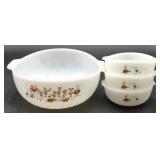 (O) Fire King Milk Glass Johnny Hart BC Serving