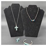 (A) Turquoise Jewelry Includes Turquoise & Steel