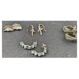 (A) Turquoise And Sterling Silver Earrings.