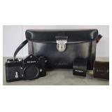 (Q) Vintage Omnica Bag with Camera and Lenses