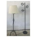(K) Black Multi-Head Floor Lamp and Floor Lamp