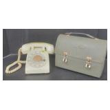 (Q) Rotary Desk Phone And Lunch Box