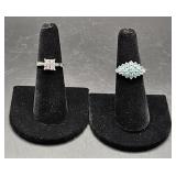 (AD) Sterling Silver Cocktail Rings With