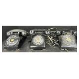(Q) Black Table-Top Rotary Telephone.See Photos